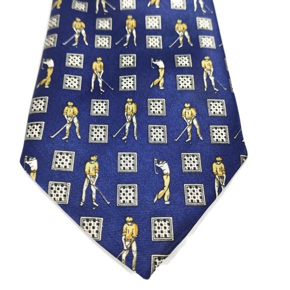Empuria Italy Golf Links Square Geometric Tie - Picture 2 of 6